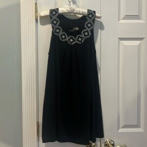 ND New Directions Swimsuit Coverup Black w/ Silver Metallic Front Design  Size M